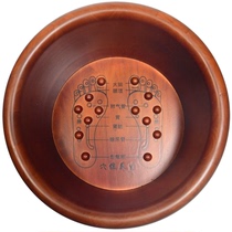 Oak foot bath solid wood foot bucket wooden bucket home calf foot wash basin solid wood basin pedicure massage belt cover