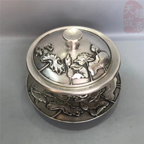 Pure Copper Cover Bowl Tea Bowl Silver Plated silver Silver Bowl Mug Tea Tea Set Tabletop Hem GIFT RETRO TEXT PLAY COLLECTION