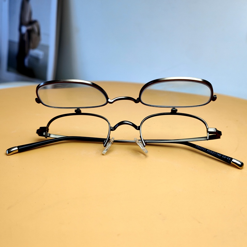 Wu Qilong's Same Style Flip-Up Eyeglass Frames for Men and Women, Ultra-Light Flip-Up Glasses for Both Distance and Near Vision, Reading Glasses with Added Prescription