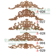 Dongyang wood carving European wood carving solid wood flower patch horns furniture cabinet door long flower piece background decoration Wood long flower