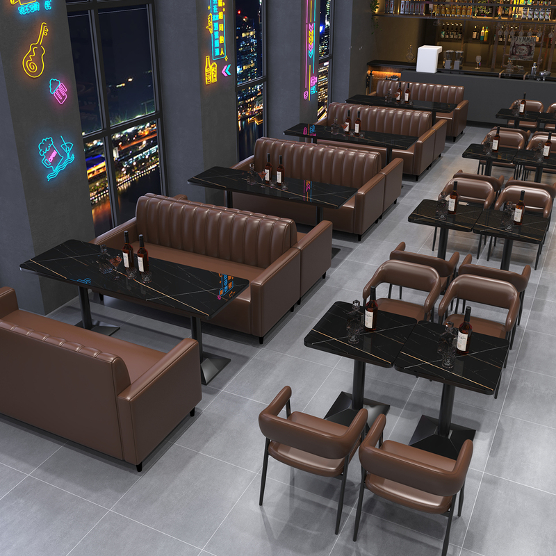 Bar Sofa Booth, Small Tavern, Clear Bar, Milk Tea Shop, Catering, Industrial Style, Commercial Night Market, Barbecue Restaurant Table and Chair Set Bar Sofa Booth, Small Tavern, Clear Bar, Milk Tea Shop, Catering, Industrial Style, Commercial Night Market, Barbecue Restaurant Table and Chair Set