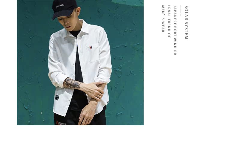 Thương hiệu phong cách Nhật Bản đơn giản hoang dã áo sơ mi dài tay nam phong cách retro retro rắn màu áo sơ mi dài oxford áo sơ mi nam 2021
