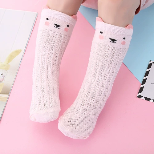 Детские носки, летнее хлопковое средство от комаров для раннего возраста, летние тонкие гольфы, длина миди