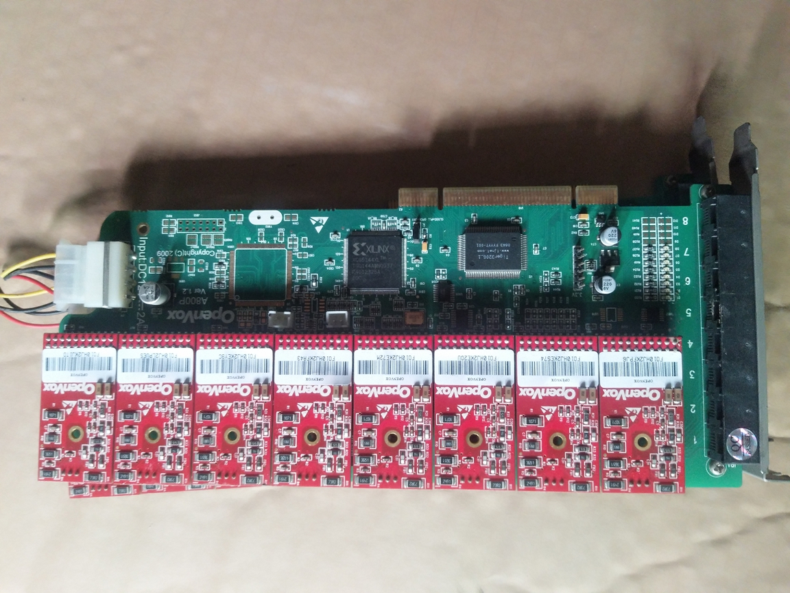 Original loader Openvox A800P VER1 2 8 mouth analog card with F010HJ module phonetics card