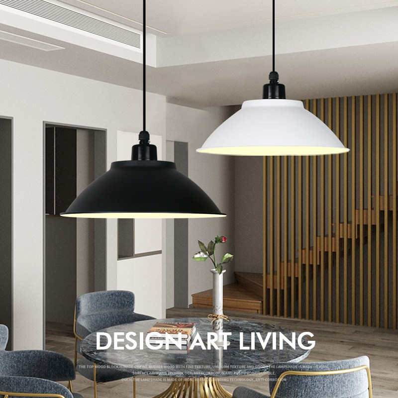 Retro Industrial Wind Horn Chandeliers Single Head Work Safety Lamp Office Exhibition Hall Gymnasium Dance Room Color Hanging Lampshades