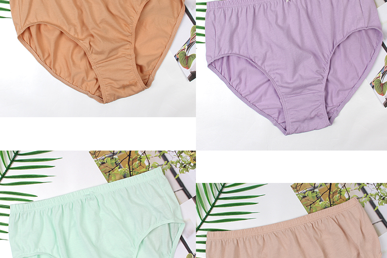 Đồ lót cotton kích thước lớn Đồ lót nữ cotton 100% cotton Bao Luyi chính hãng cao eo thoáng khí cotton mỏng quần lót big size
