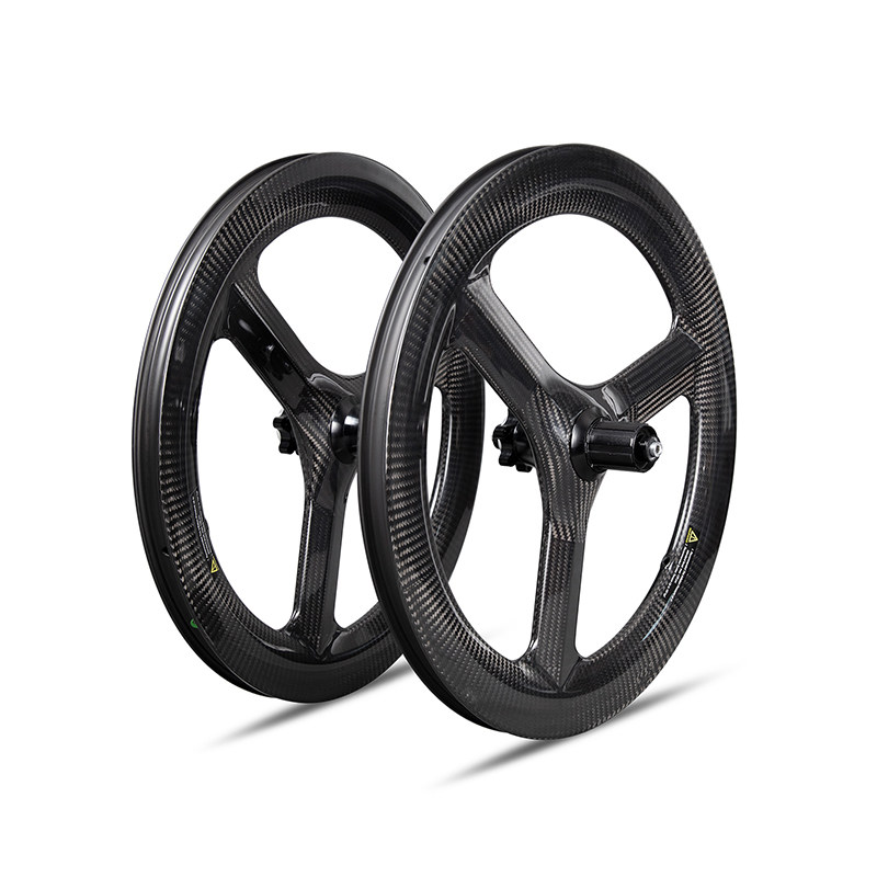 2021 3K diagonal grain 20 inch 20inch 406 25mm Carbon fiber folding wheel set disc brake BMX