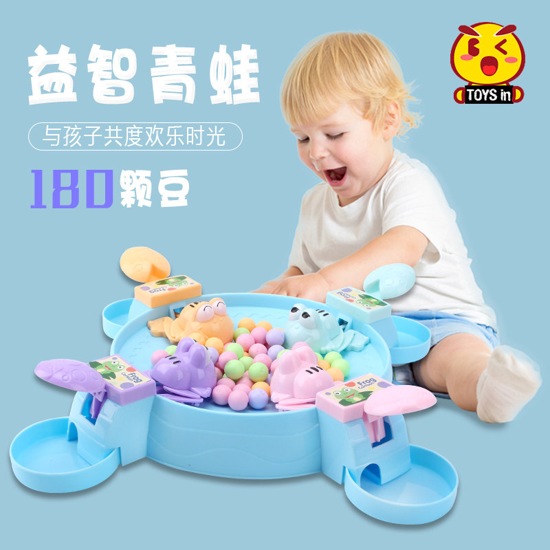 Online Red Favourites Frogs Eat Bean Toy Children Puzzle Big Numbers Crazy Greed for Bean Parent-child Interactive Games