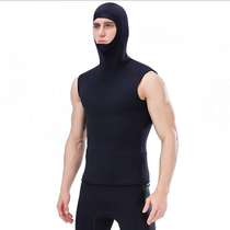 Mens diving hooded vest sleeveless professional split thick warm surf clothes swimming swimming snorkeling soft and comfortable