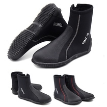 Winter 5mm diving vulcanized shoes high flippers shoes cold and warm slip resistant anti-scratch anadromous