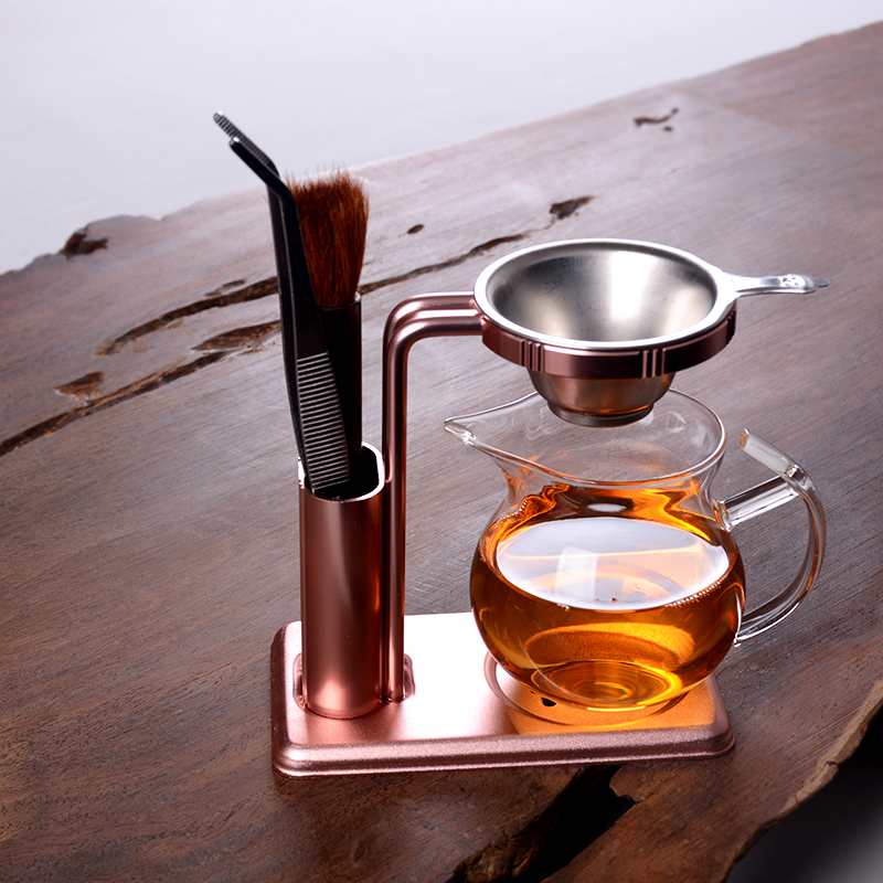 Kim loại dễ dàng bong bóng giá lười biếng khung trà rò rỉ bộ lọc trà dày kính cốc công bằng kệ kung fu phụ kiện trà bộ pha trà