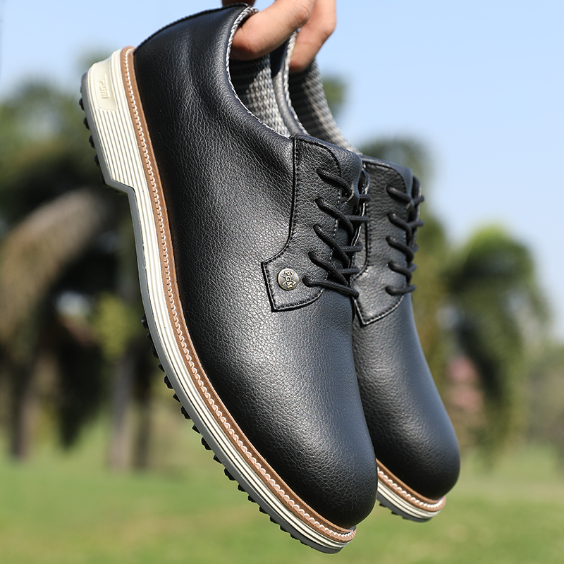 Pgm Golf Shoes Men's British Style Sports Shoes Anti-Slip Spikes High Elastic Cushioning Waterproof Men's Shoes