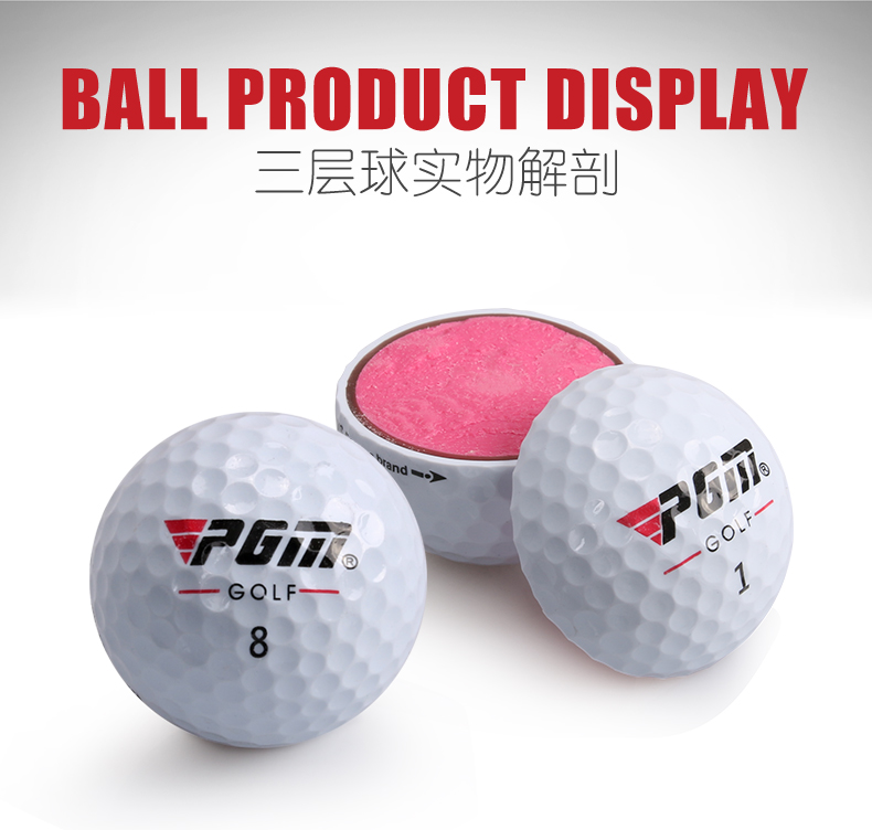 PGM Golf chính hãng Trò chơi tiếp theo bóng đặc biệt Bóng ba lớp đàn hồi cao Hộp quà tặng 12 hộp 	bộ môn đánh golf	