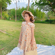 2022 New girls dress Dress Day Ensemble Teenage Girl Princess Wind Cream Crushed and Led Lace Doll Collar