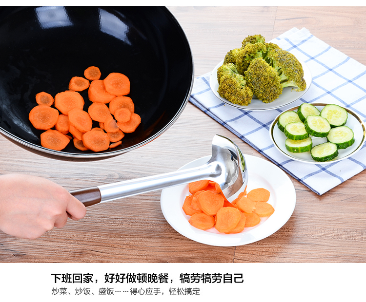 Thép không gỉ dài tay cầm xẻng nấu ăn gia đình dày bếp muỗng dụng cụ nhà bếp thìa thìa colander A - Phòng bếp kệ đựng gia vị dán tường