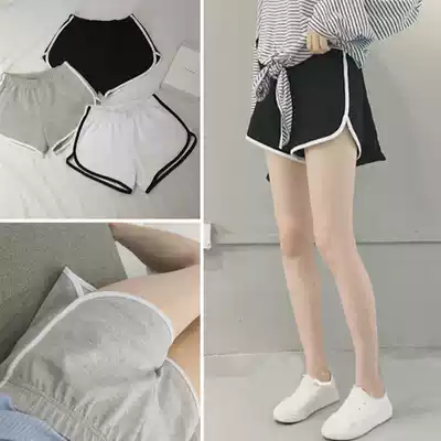 Harajuku wind Korean tide loose elastic band super high waist female summer a thin sweatpants shorts