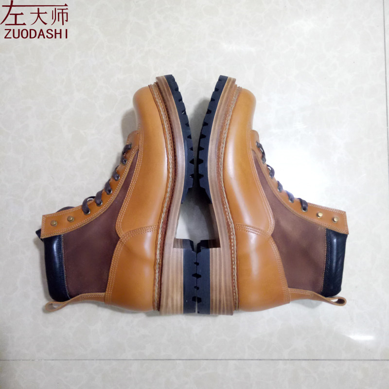 左大师1621-2-2G手缝固特异皮鞋测评｜手工订制也能这么帅？工装靴马丁靴控必看🔥_高帮鞋_淘宝服装网