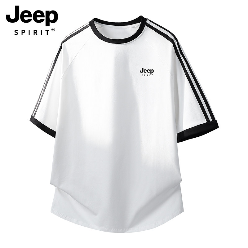 Женская хлопковая футболка Jeep с короткими рукавами, новинка 2026 года, летняя белая свободная спортивная быстросохнущая футболка большого размера с красивым тонким топом