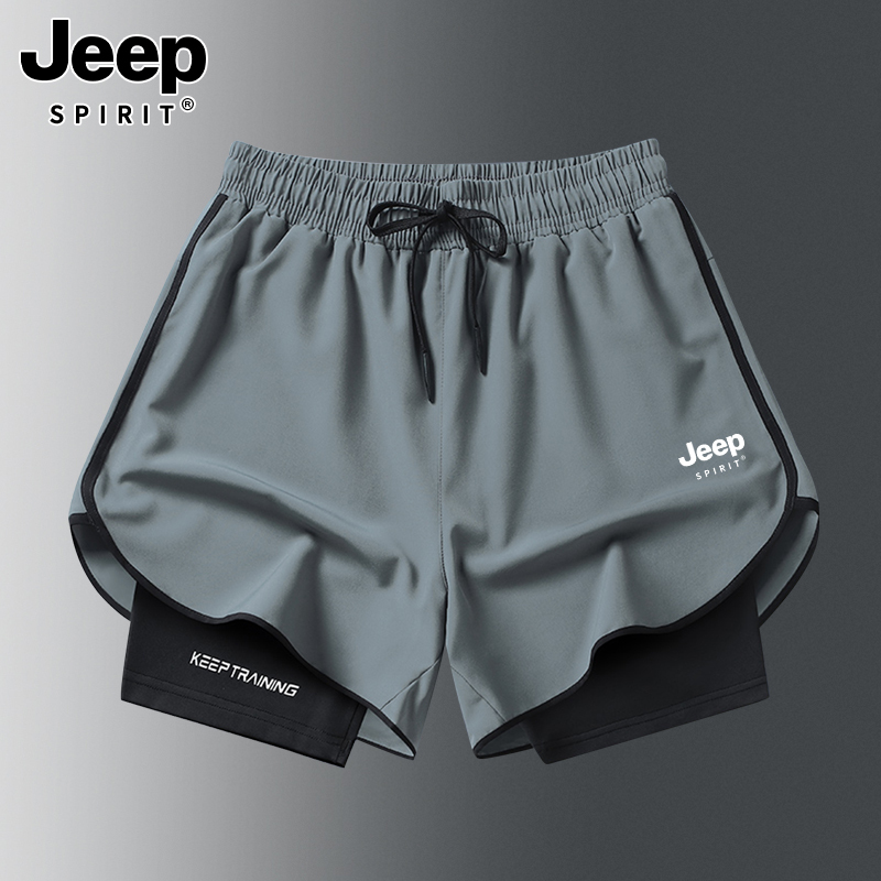 Jeep Sports Shorts for Men, Summer 2026 New Model, Running-Specific, Track and Field, Fitness Training, Ice Silk Quick-Drying Three-Quarter Pants