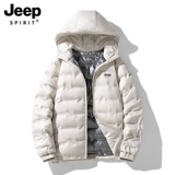 JEEP SPIRIT Демисезонный пуховик, короткая бархатная толстовка с капюшоном, утиный пух