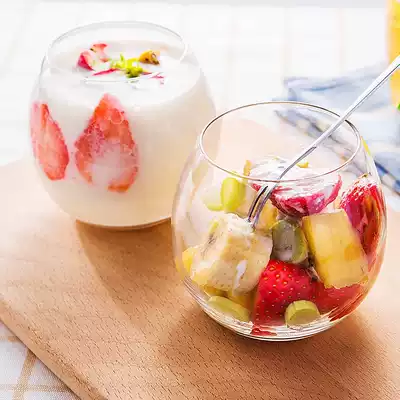 Japan ins the same smoothie cup round glass big belly yogurt cup Mousse cup Juice cup glass water cup