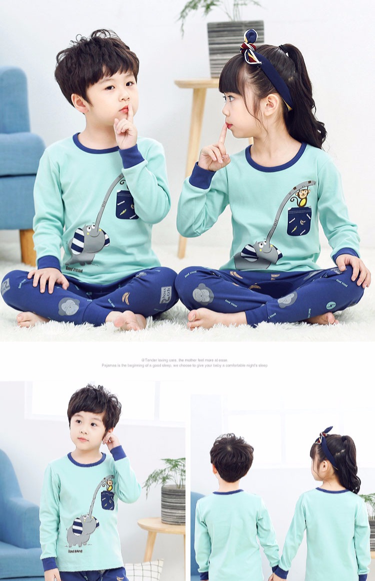 Bộ đồ lót cotton mùa thu và mùa đông cho bé gái Đồ lót cho bé gái Đồ lót cotton mùa thu quần dài phần mỏng shop trẻ em