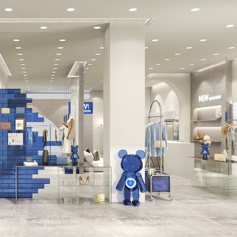 Clothing Store Full-Store Custom Acrylic Display Rack Women's Clothing Store Shelves Display Shelves Upper Wall Floor Style Display Props