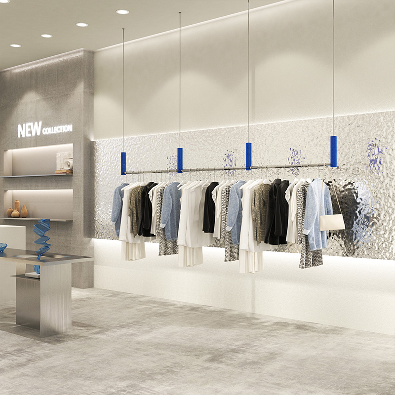 Clothing Store Show Shelves Men And Women Loading Shelf Hanging Shop Window Hanger Hung Hanger Stainless Steel Acrylic Display Props