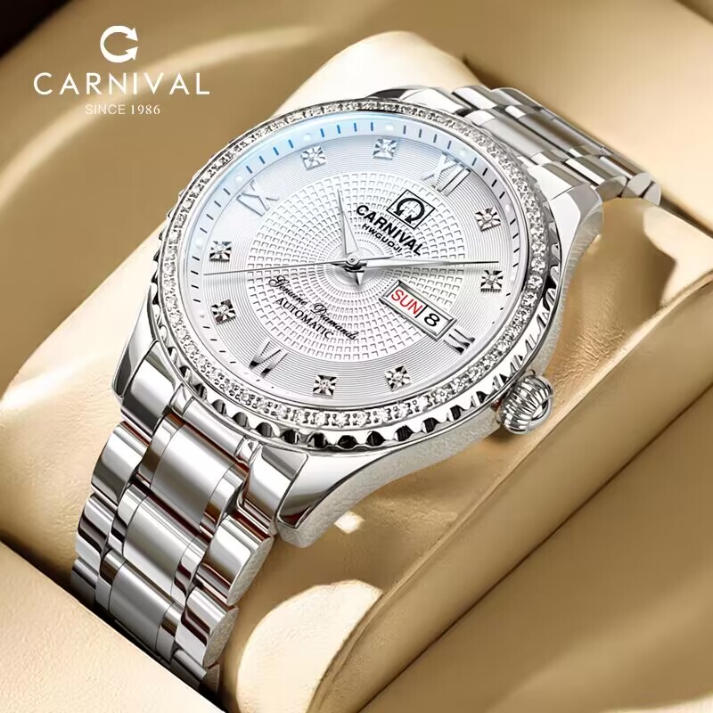 Carnival Swiss Carnival Fully Automatic Watch Men's Mechanical Watch Diamond-Encrusted Luminous Waterproof Business Men's Watch