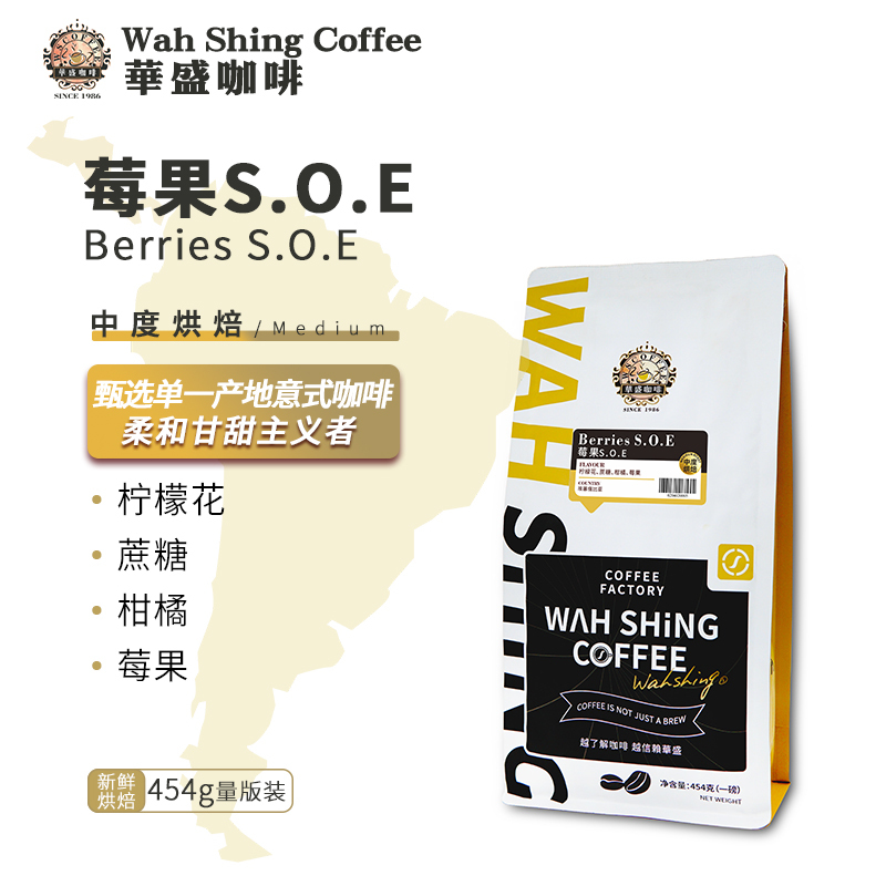 Huasheng Berry Soe Single-Origin Italian Coffee Beans Medium Roast Coffee Shop Coffee Machine Latte Art Moka Pot Coffee
