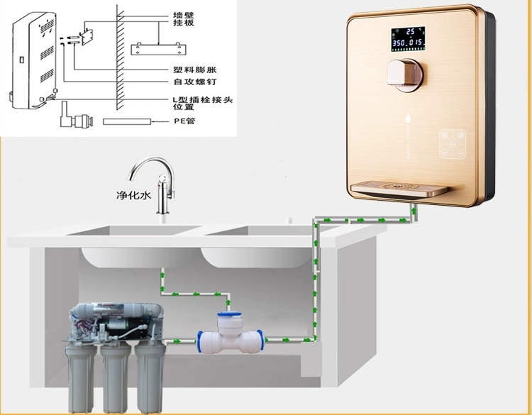 Tốc độ đường ống nóng máy gia đình treo tường thông minh siêu mỏng đường ống nhiệt lạnh lạnh nước nóng loại máy nước nóng