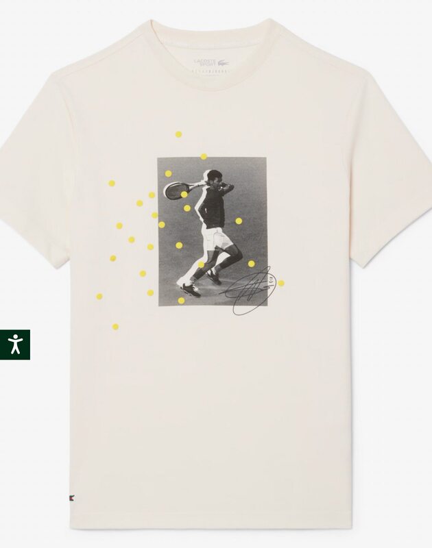 Lacoste/French Alligator Non-Returnable Djokovic Commemorative Signature Round-Neck T-Shirt with 24 Tennis Ball 3D Print