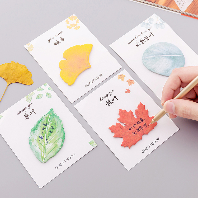 Poly Point Cute Creativity Little Fresh Leaves Convenience Patch Emulation Leaf Note Posting N Times Post Message Sticker stationery