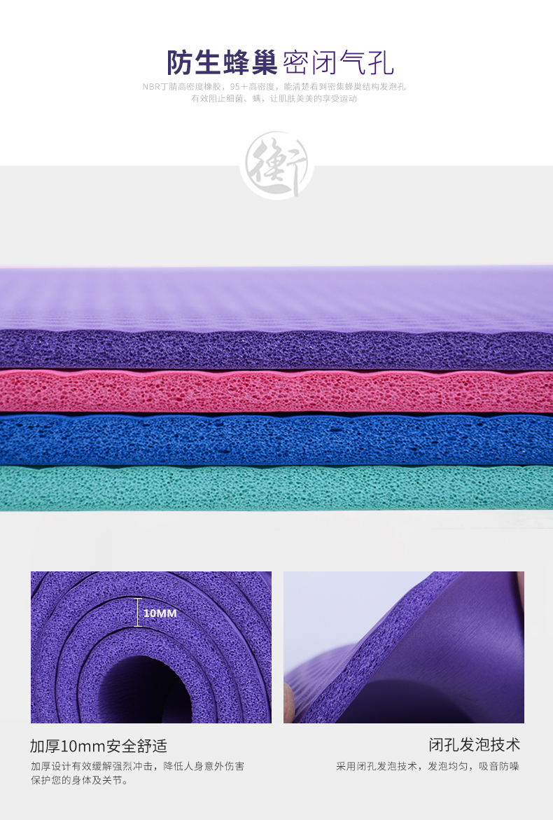 Pinjian Trang chủ Thiết bị thể dục Thảm Yoga Thảm Yoga Mở rộng Làm dày 10 mm Tăng Thảm Yoga thảm tập gym tại nhà