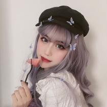 Water Dance Wig Women Large Wave Long Curly Hair Net Red Air Liu Hai Emulation Scalp Fluffy Purple Gray Hair Full Headgear