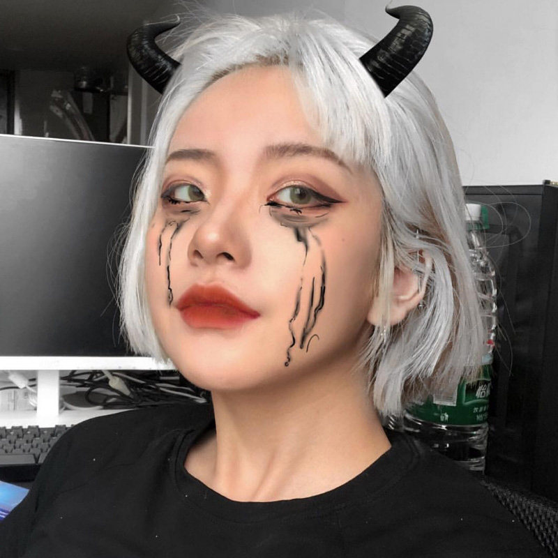 Water Dance Wig Girls Short Straight Hair Silver White Mesh Red Air U Sea Style Natural Fluffy Breathable Full Headgear