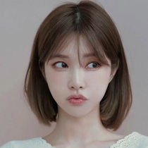 Water Dance Wig Woman Short Hair First Love Hairstyle Comic Liu Hai Middle Long Straight Lock Bone Hair Net Red Nature Fix Face Full Headgear