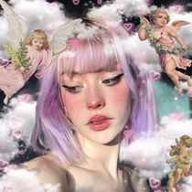 Water Dance Wig Girls and American Personality Street Beat Purple Medium Long Hair air Liu Hailock Bone Hair Net Red Anchor share the same