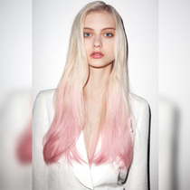 European and American wig female micro-curly long hair partial light gold gradient powder inner buckle long straight hair fashion long curly hair full top hair set