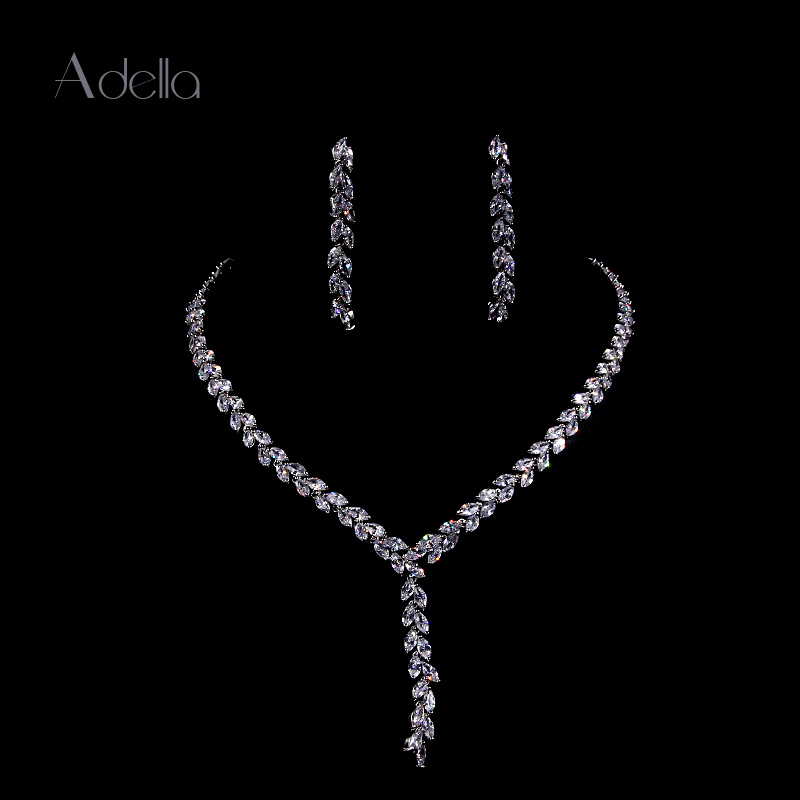 Adella Jewelry New Product Bridal Dress Necklace Two-Piece Set Zircon Necklace Dress Evening Accessories Set C017