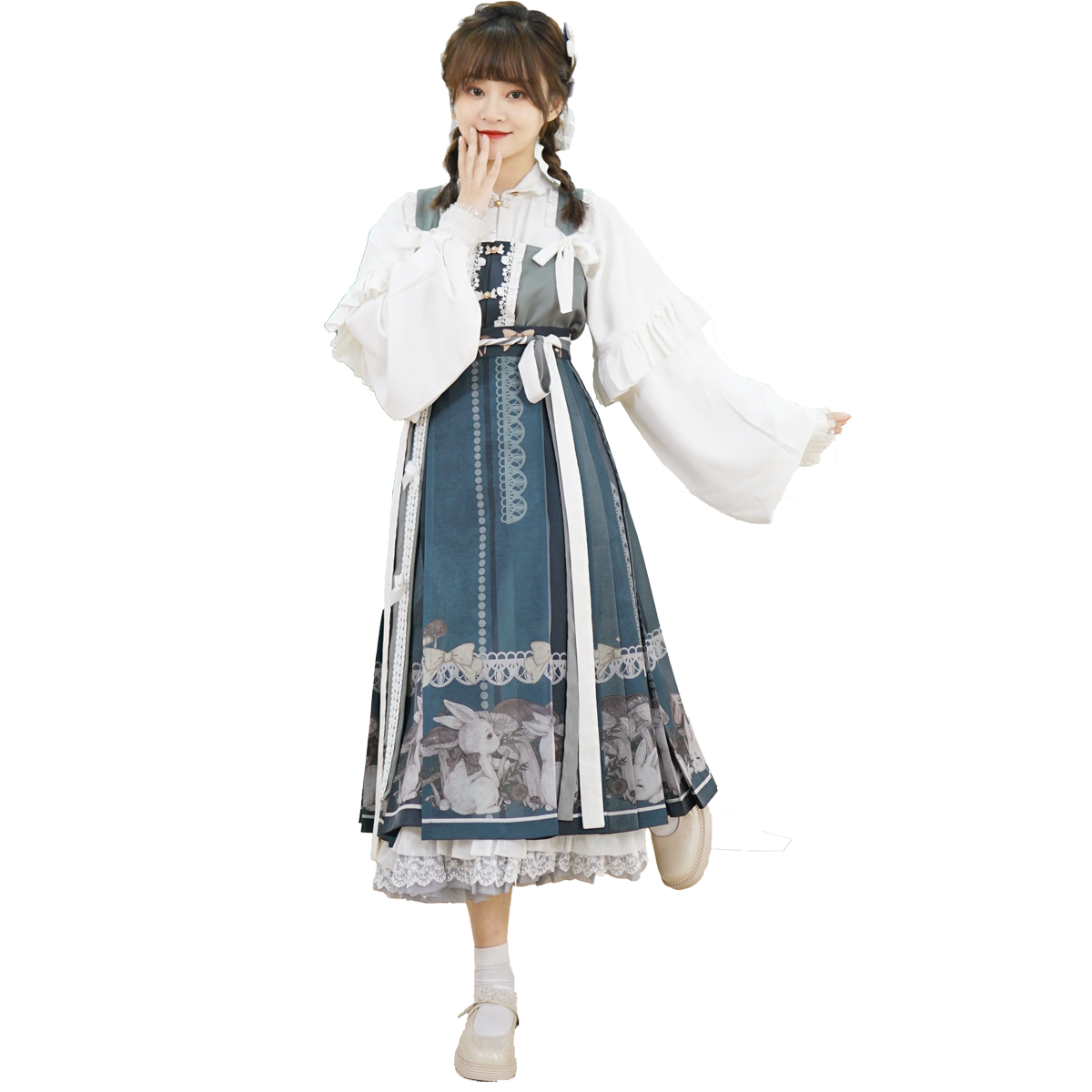 Vegetarian One faction original design lotus leaf side Ming system wearing main waist commute 100 hitch