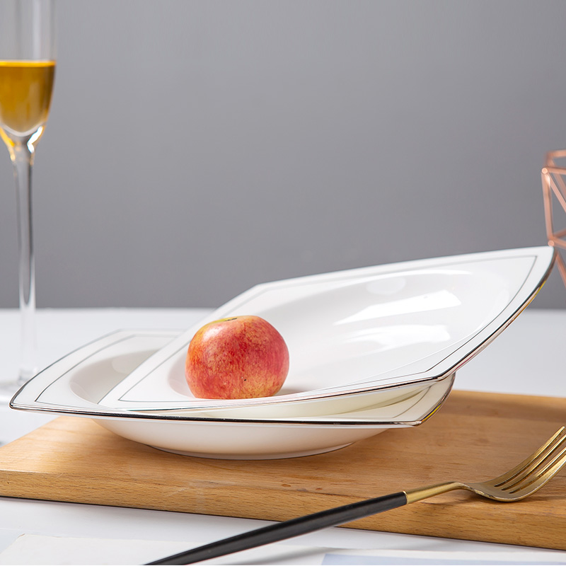 European white ipads China creative up phnom penh dish square household ceramics tableware silver side dishes beefsteak dish dishes