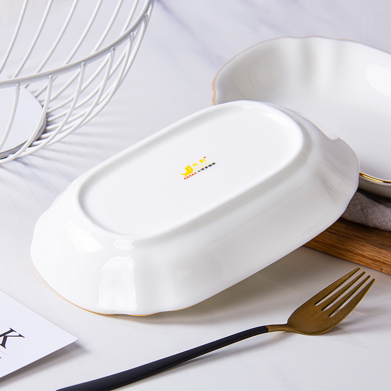 Korean up phnom penh ipads porcelain plate rectangular strip plate ceramic snack plate dinner plate creative snack food dish