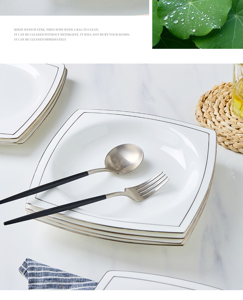 Jingdezhen white ipads porcelain plates home plate plate up phnom penh dish dish of fruit bowl ins wind square plate