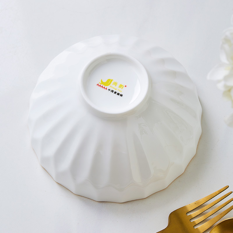Eat rice bowls rainbow such use large soup bowl jingdezhen ceramic tableware pure white up phnom penh crystal bowl