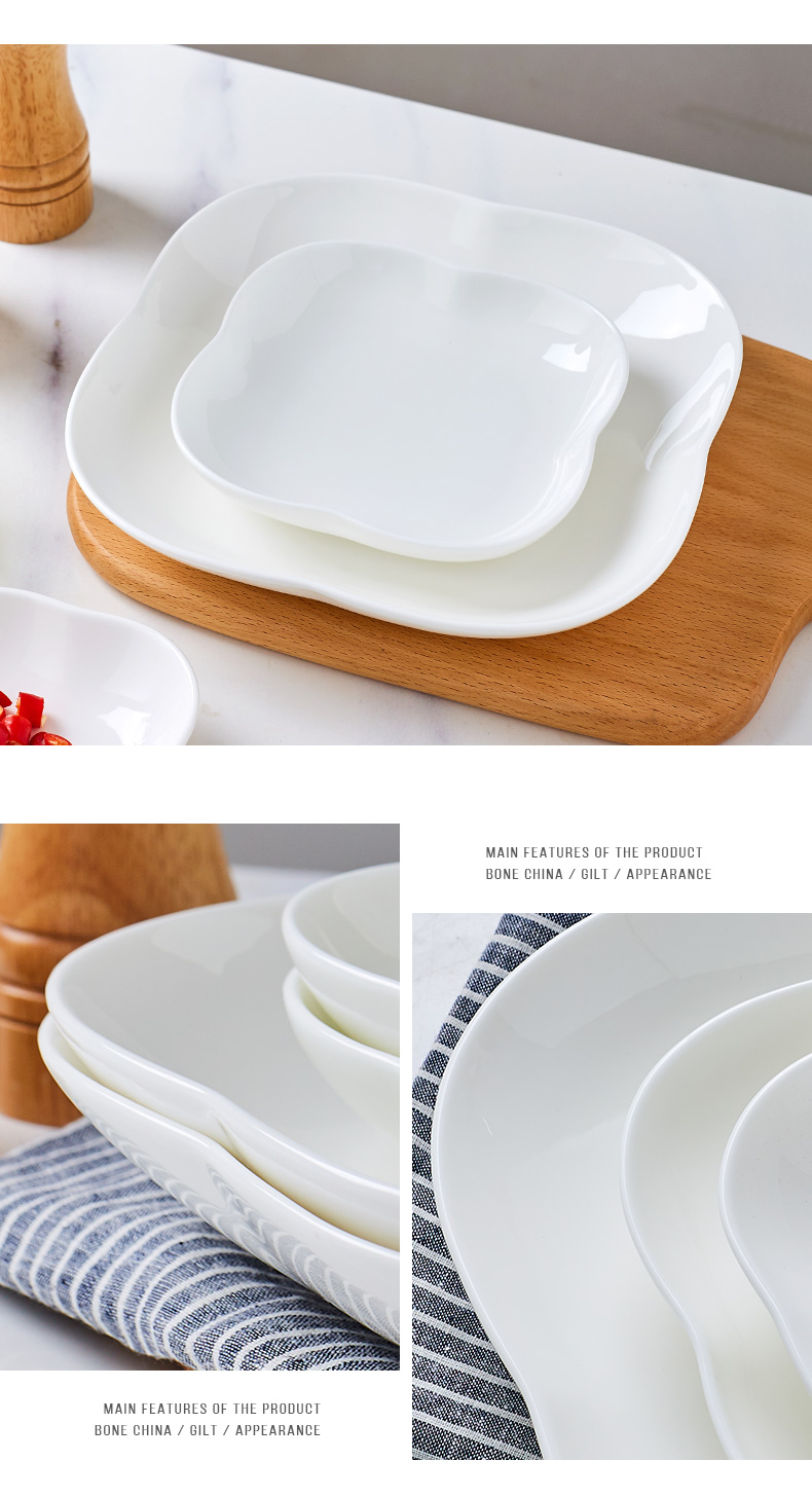 Jingdezhen porcelain tableware ipads plates deep dish dish dish creative white ceramic plate household special dishes