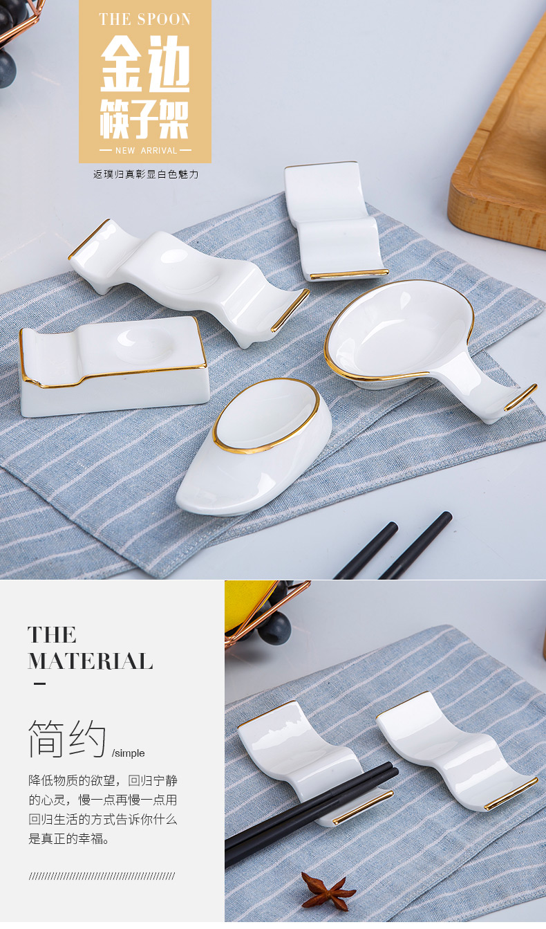 Up Phnom penh ipads porcelain hotel table white ceramic tableware chopsticks rack dual - purpose use chopsticks chopsticks pillow chopsticks spoon holder