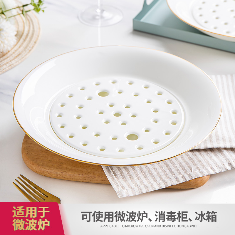 Jingdezhen up phnom penh ipads porcelain home dumplings dumplings round fruit bowl double drop plate plate plate plate