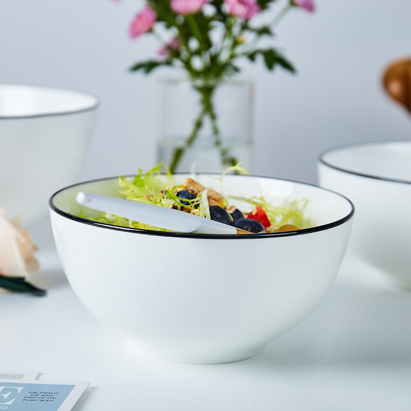 Jingdezhen ceramic tableware bowls of creative northern wind move household jobs ceramic Japanese black side small bowl of the big rainbow such use