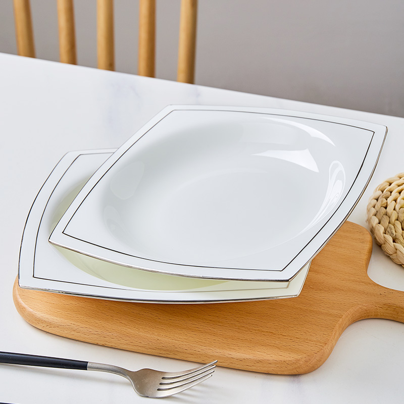 Jingdezhen white ipads porcelain plates home plate plate up phnom penh dish dish of fruit bowl ins wind square plate